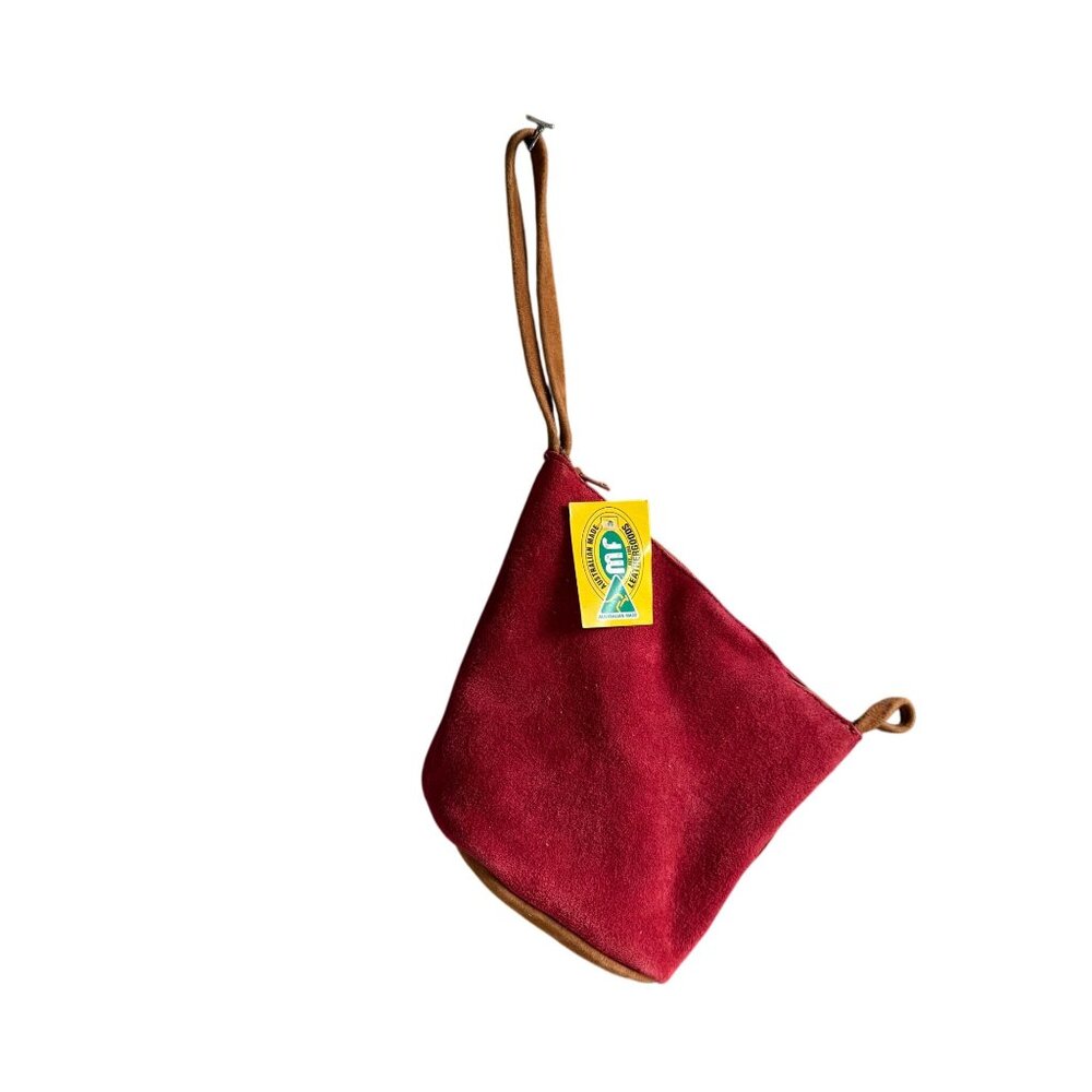 NWT MF Leathergoods Kangaroo Boho Mini Bag Women's Red Brown